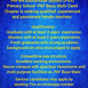 Teacher required at PAFWA Educational System