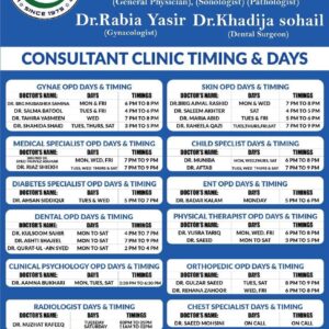 CBM Health Centre – Consultant Clinic Timings & Days