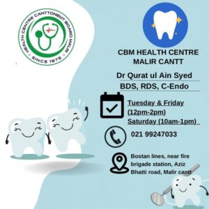 Dr Qurat ul Ain Syed – Dentist at CBM Health Centre