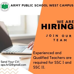 Qualified and Experienced Teacher are Required at APS West Campus