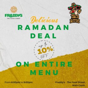 Taco Ritos offering Upto 10% off on their Entire Menu in the blessed month of Ramadan