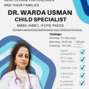 Dr. Warda Usman – Child Specialist at CBM Health Centre