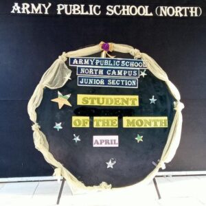 Student of the Month in Junior Section at Army Public School North Campus