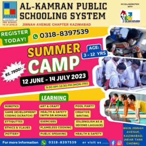 Summer Camp 2023 at AKPSS, Jinnah Avenue