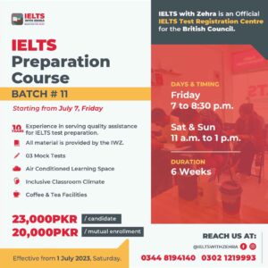 IELTS Preparation Course Batch 11 – Starting from July 7, 2023