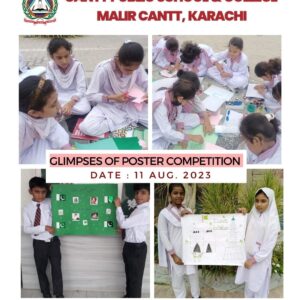 Creative Patriotic Sparks Ignite: Independence Day 2023 Poster Competition at Cantt Public School and College, Malir Cantt