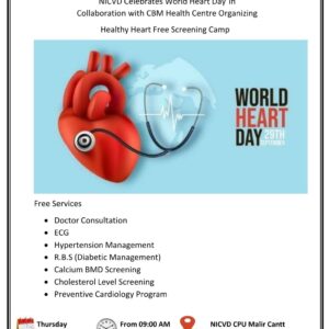 NICVD Celebrates World Heart Day: Join Us for a Healthy Heart Screening Camp!